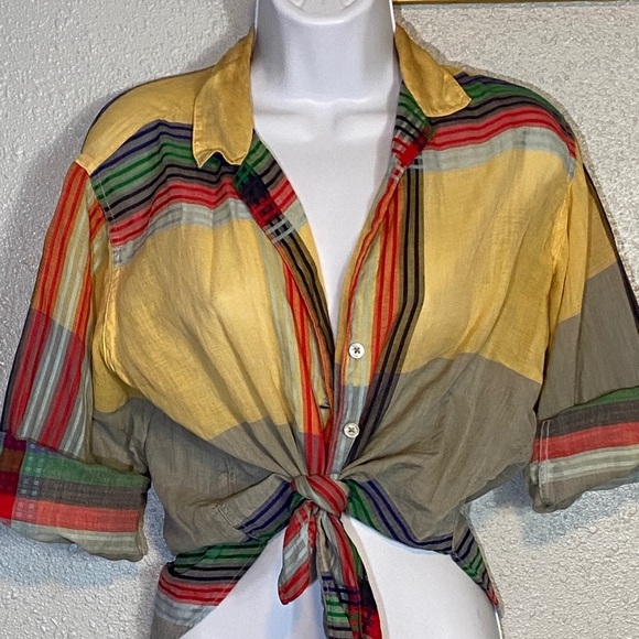 Haymaker 1950’s Lightweight Button Down Multicolor Striped - Picture 1 of 6